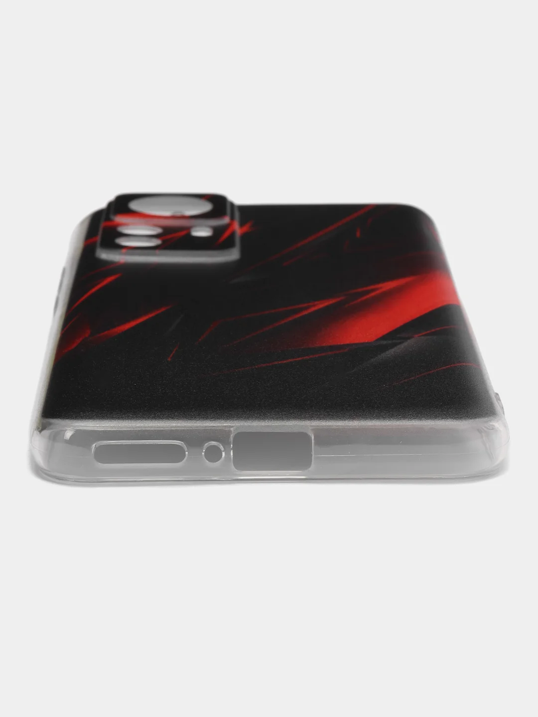 Красный силиконовый чехол для Xiaomi 12T Pro / Сяоми 12Т Про прозрачный, с рисунком, защита камеры