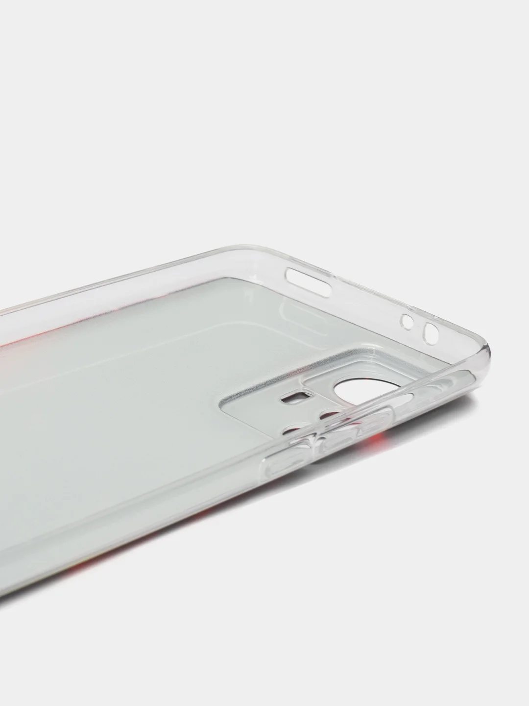 Красный силиконовый чехол для Xiaomi 12T Pro / Сяоми 12Т Про прозрачный, с рисунком, защита камеры