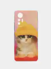 Желтый силиконовый чехол для Xiaomi 12 Lite / Сяоми 12 Лайт прозрачный, с рисунком, защита камеры