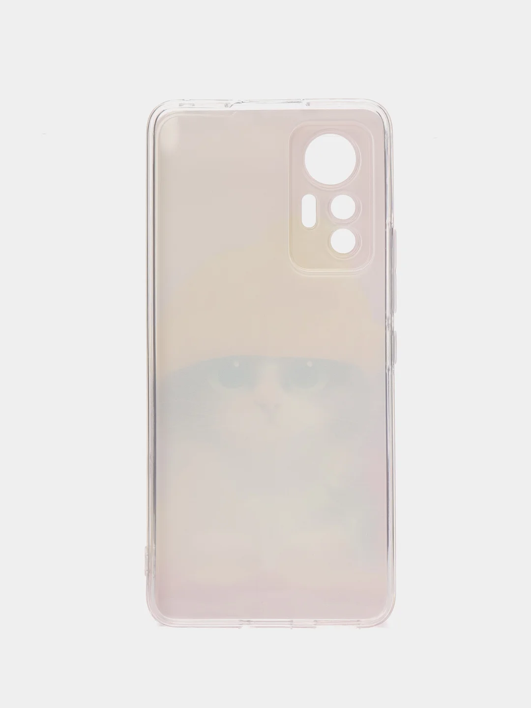 Желтый силиконовый чехол для Xiaomi 12 Lite / Сяоми 12 Лайт прозрачный, с рисунком, защита камеры