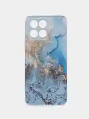 Голубой силиконовый чехол для Huawei Honor X6/X6s / Хонор Х6/X6s с рисунком, защита камеры