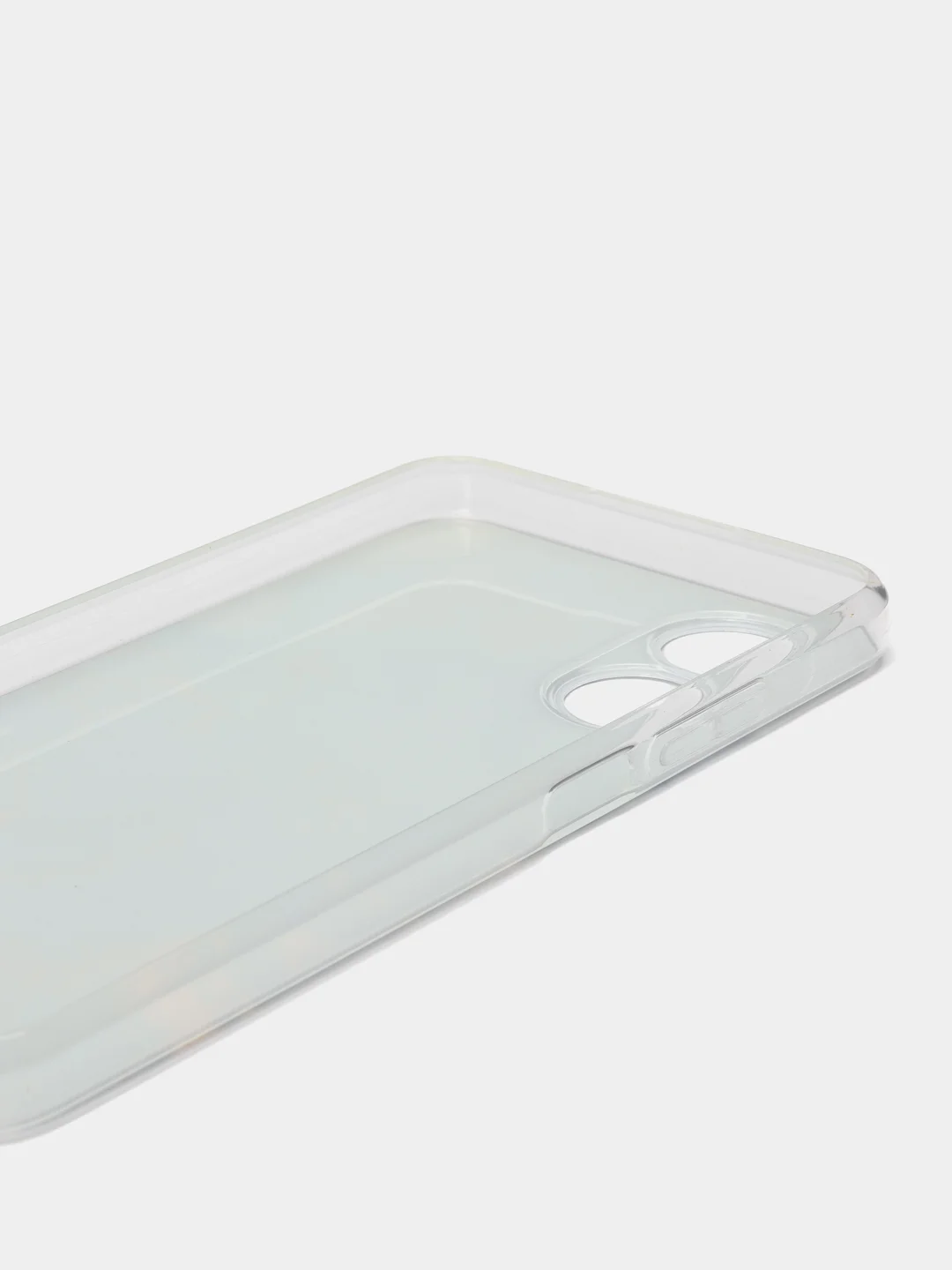 Светло-синий силиконовый чехол на Oppo A17 / Оппо А17 прозрачный, с рисунком, защита камеры