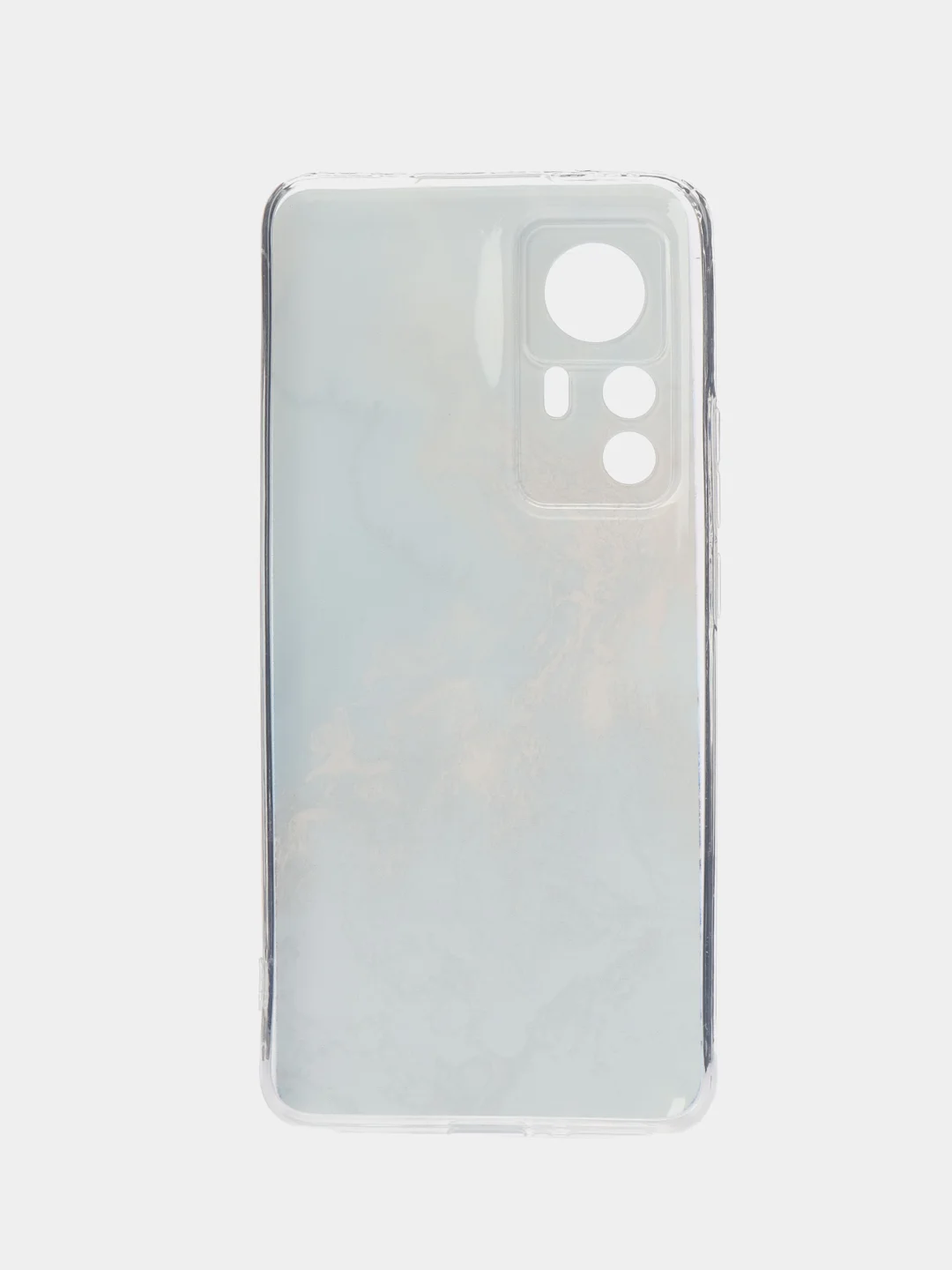 Голубой силиконовый чехол для Xiaomi 12T Pro / Сяоми 12Т Про прозрачный, с рисунком, защита камеры