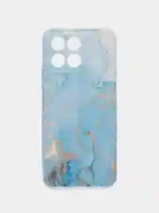 Светло-синий силиконовый чехол для Huawei Honor X6/X6s / Хонор Х6/X6s с рисунком, защита камеры