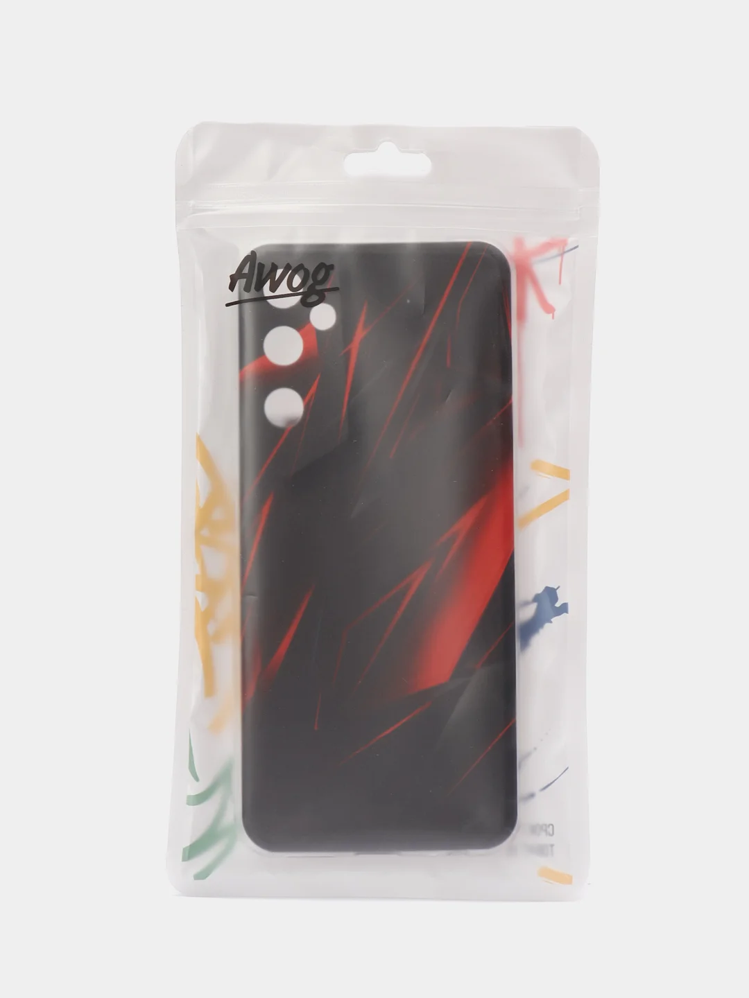 Красный чехол на Tecno Pova Neo 2 / Текно Пова Нео 2 прозрачный, с рисунком, защита камеры