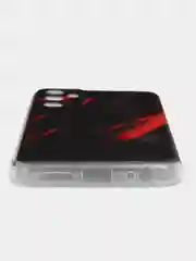 Красный чехол на Tecno Pova Neo 2 / Текно Пова Нео 2 прозрачный, с рисунком, защита камеры