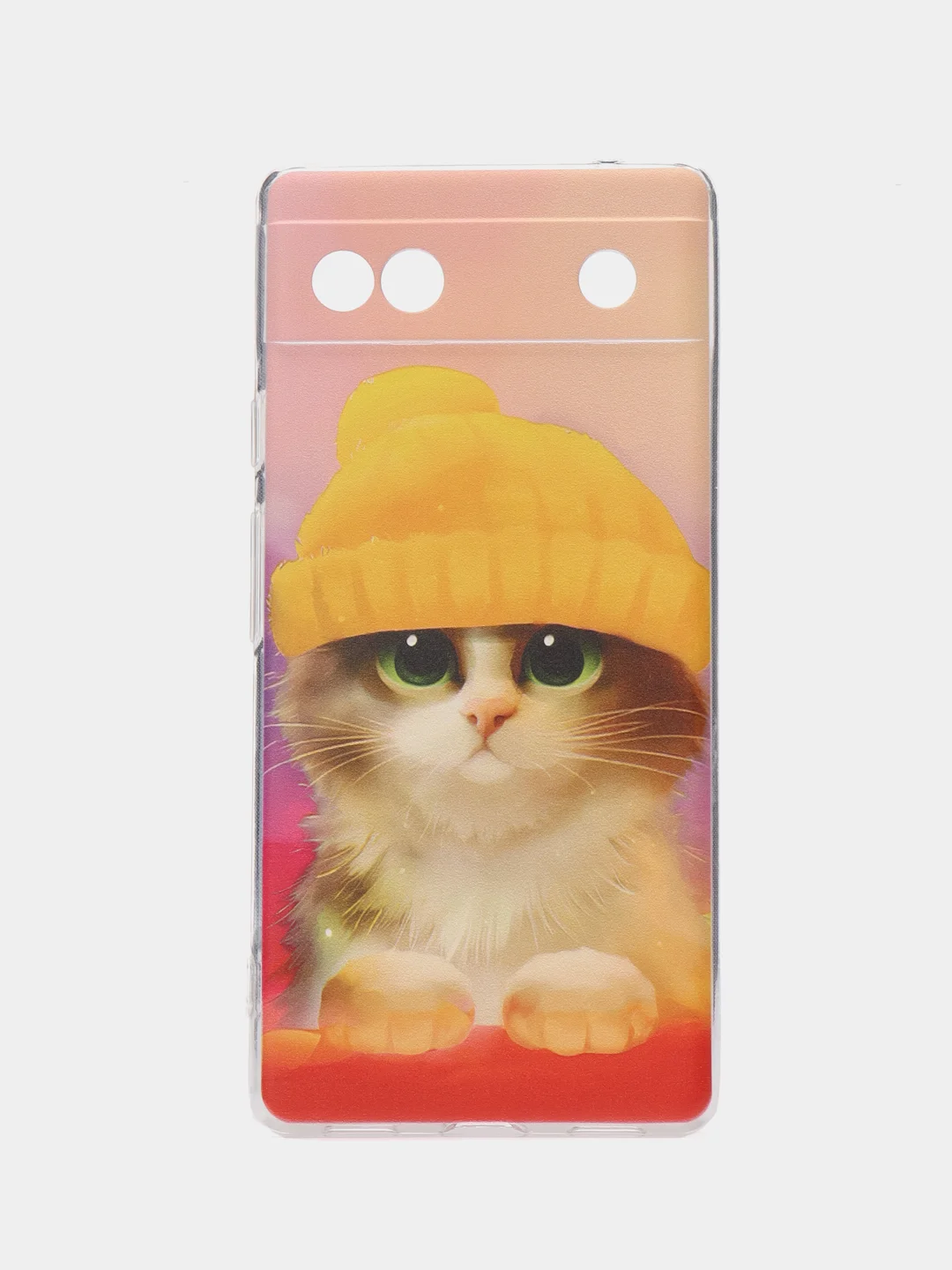 Желтый силиконовый для Google Pixel 6A / Гугл Пиксель 6А с рисунком, защита камеры