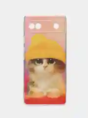 Желтый силиконовый для Google Pixel 6A / Гугл Пиксель 6А с рисунком, защита камеры