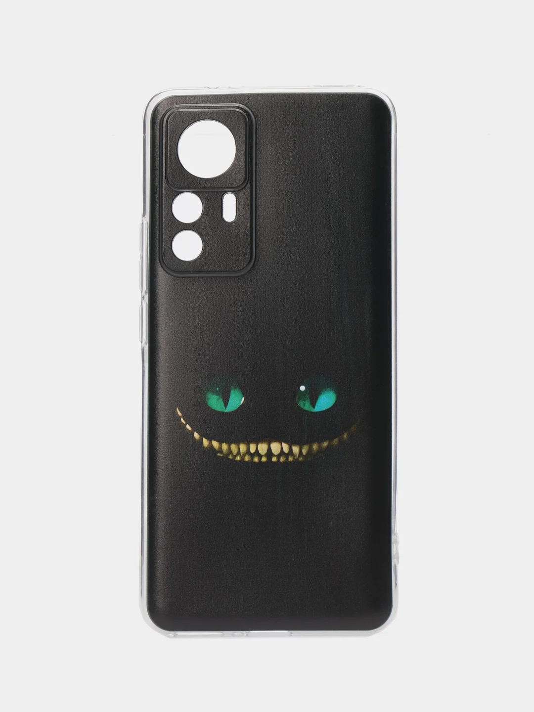 Черный силиконовый чехол для Xiaomi 12T Pro / Сяоми 12Т Про прозрачный, с рисунком, защита камеры