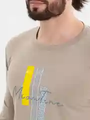 Песочный хаки футболка с длинными рукавами