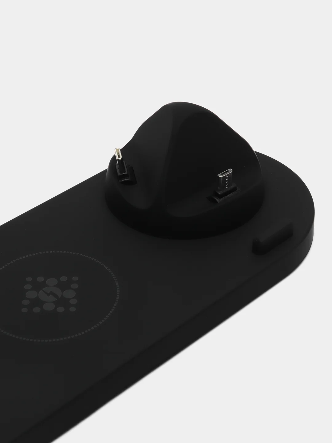 Черный беспроводная зарядка док-станция для iPhone, Android, iWatch и AirPods