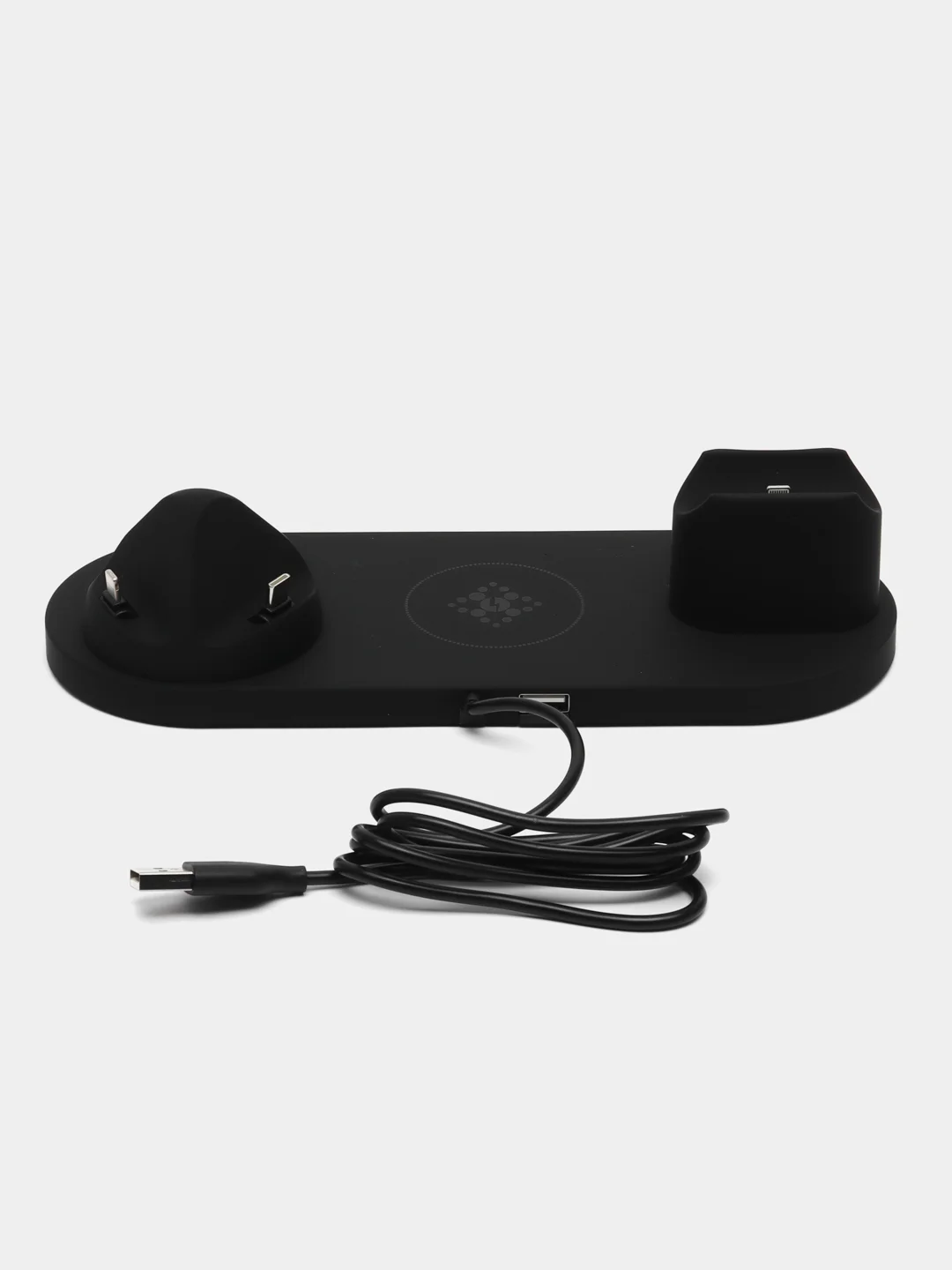Черный беспроводная зарядка док-станция для iPhone, Android, iWatch и AirPods