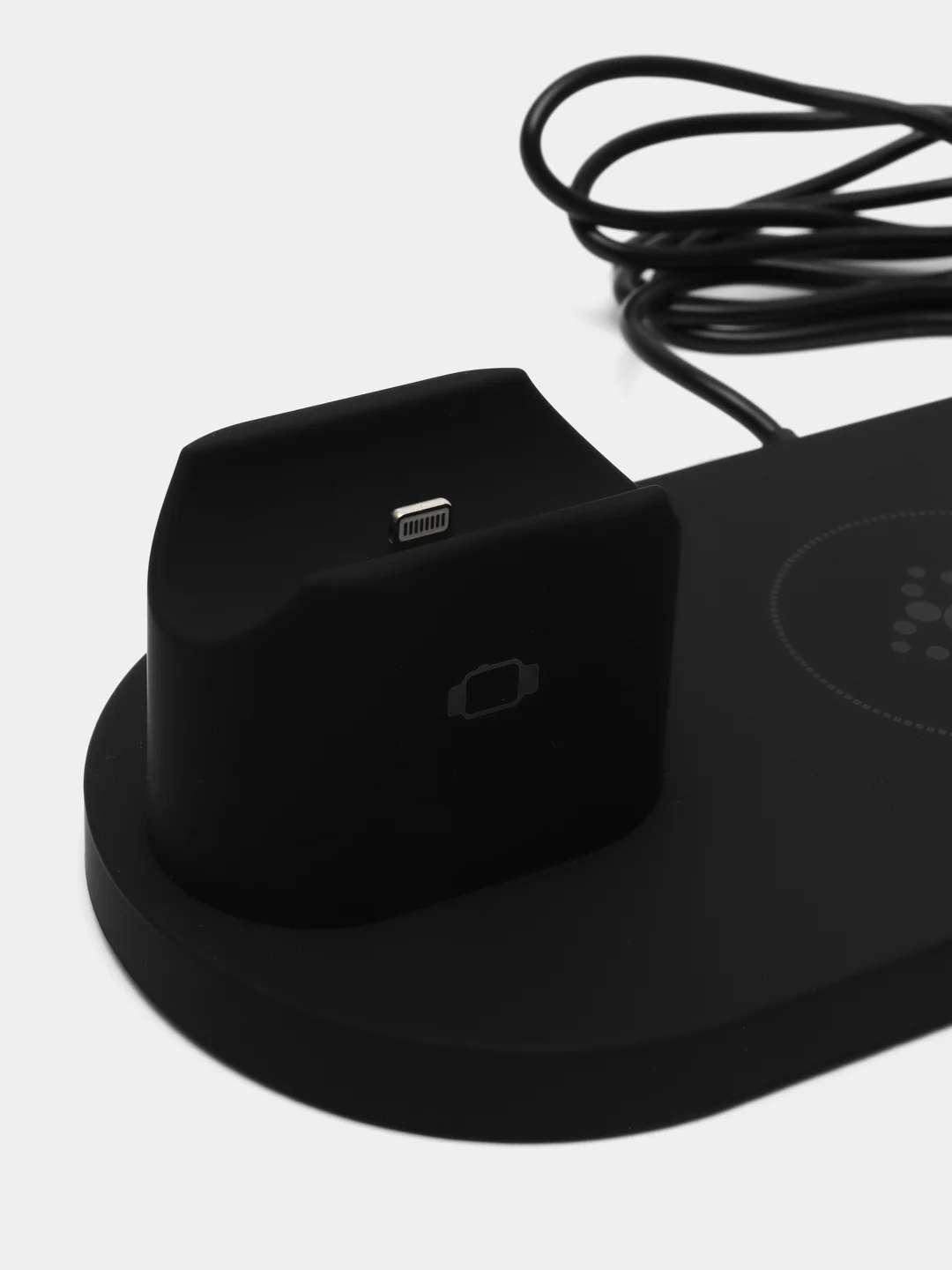 Черный беспроводная зарядка док-станция для iPhone, Android, iWatch и AirPods