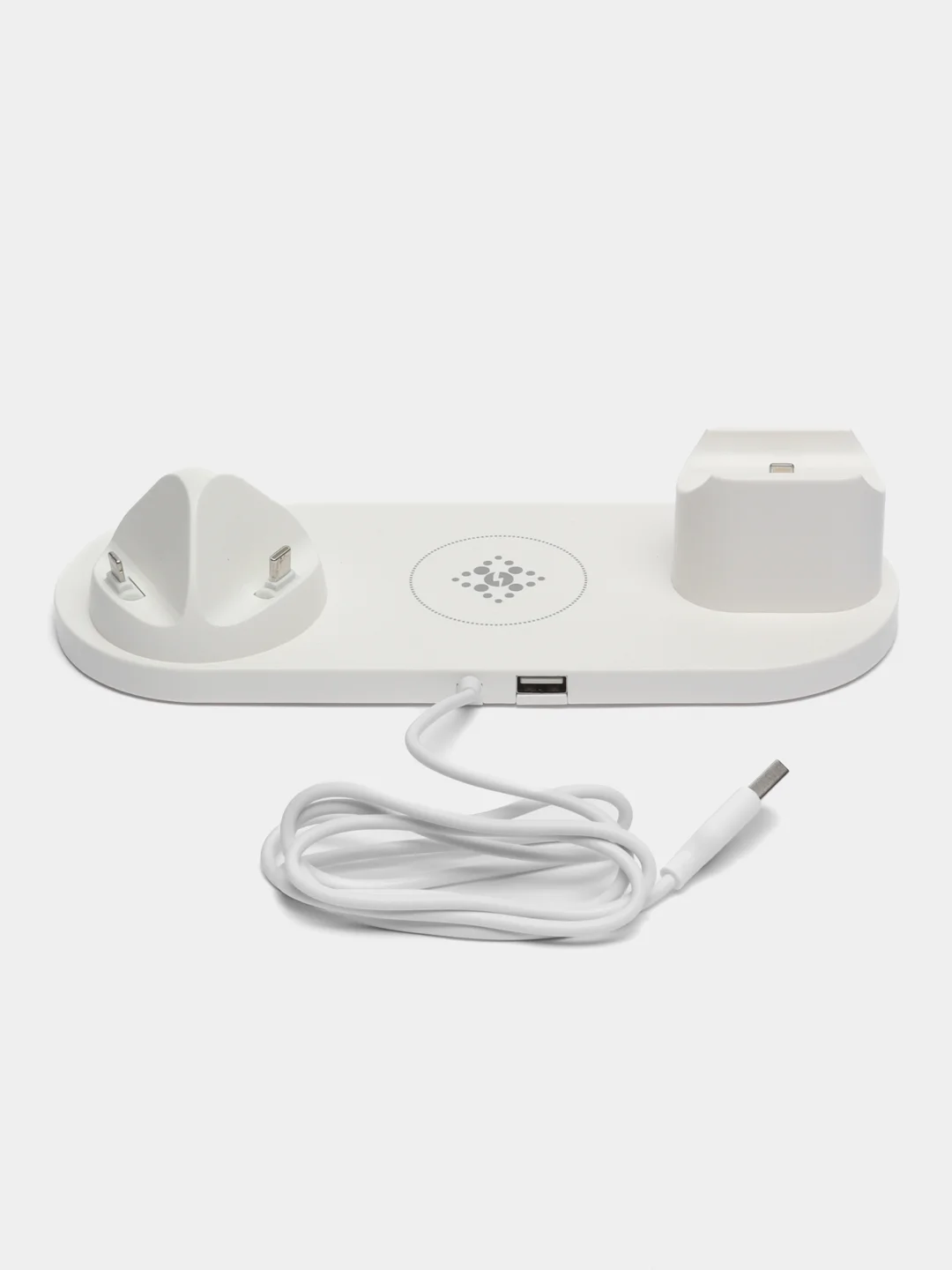 Белый беспроводная зарядка док-станция для iPhone, Android, iWatch и AirPods