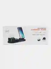 Белый беспроводная зарядка док-станция для iPhone, Android, iWatch и AirPods