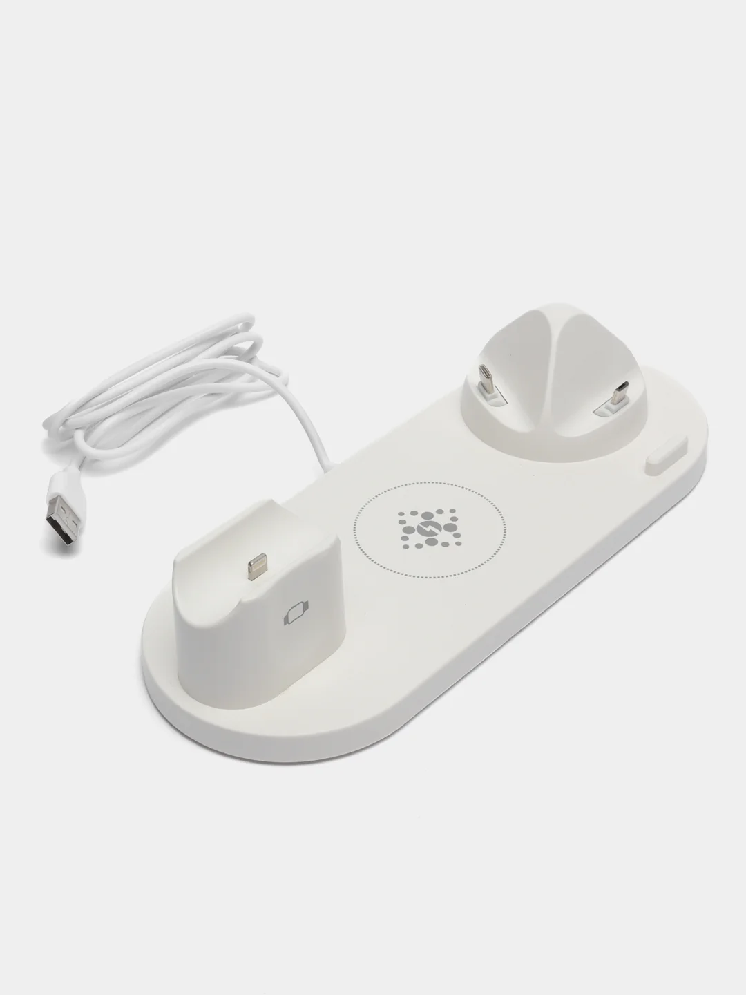 Белый беспроводная зарядка док-станция для iPhone, Android, iWatch и AirPods