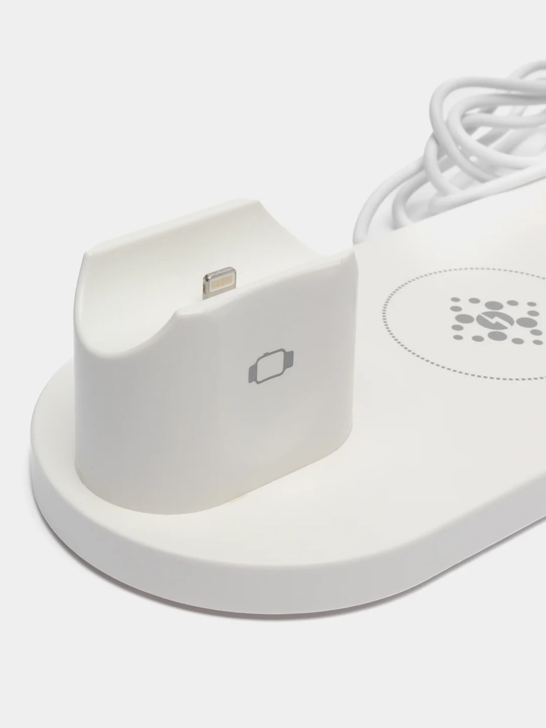 Белый беспроводная зарядка док-станция для iPhone, Android, iWatch и AirPods