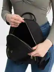 Рюкзак школьный городской Brauberg Podium женский, нейлон, черный, 30х26х12 см, 270814