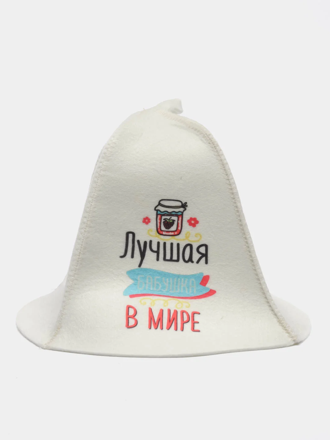 Банная шапка с надписью "Лучшая бабушка в мире"