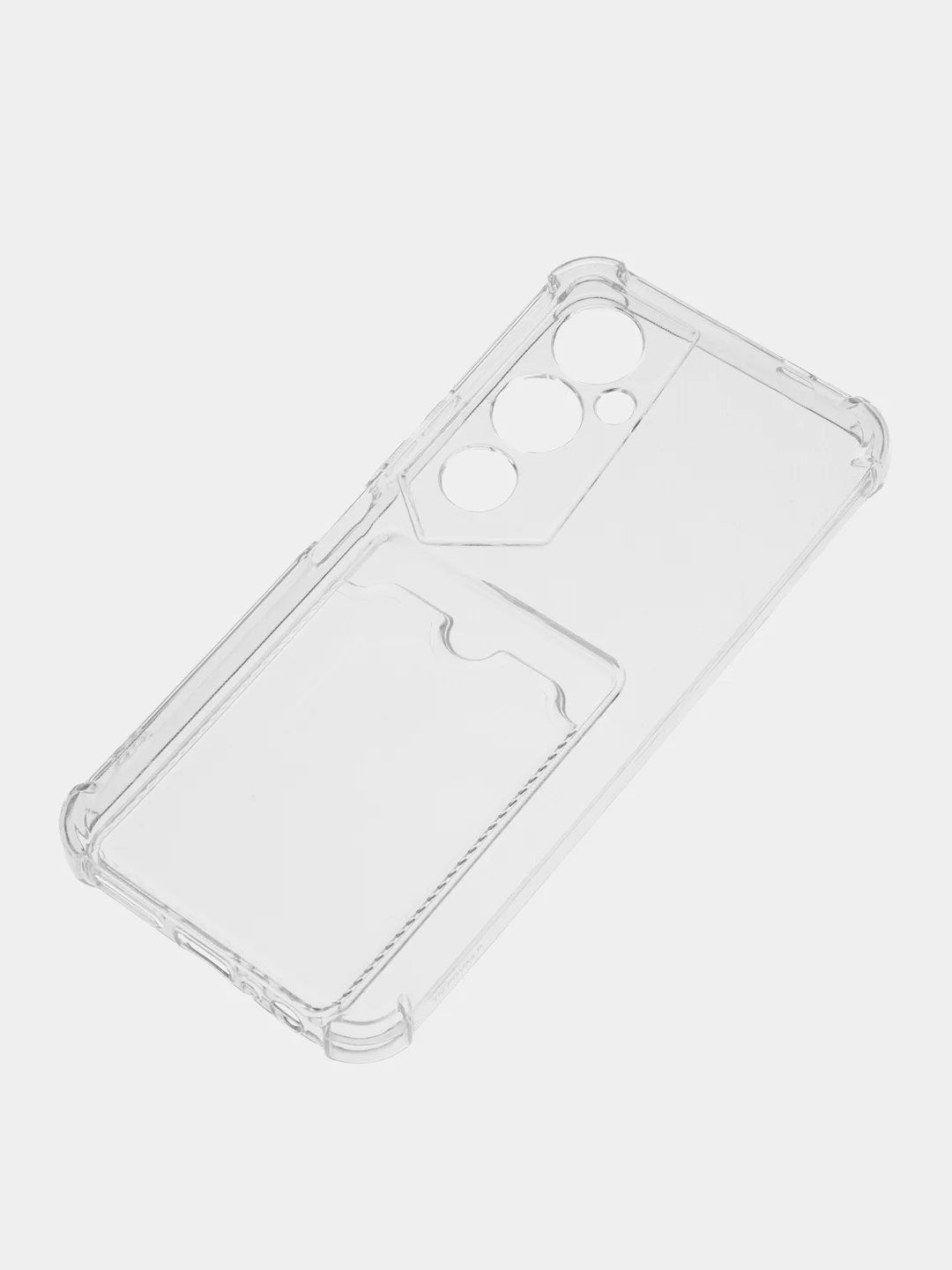 Прозрачный силиконовый чехол для Tecno Pova 4 Pro (Техно Пова 4 Про), с карманом для карт, прозрачный