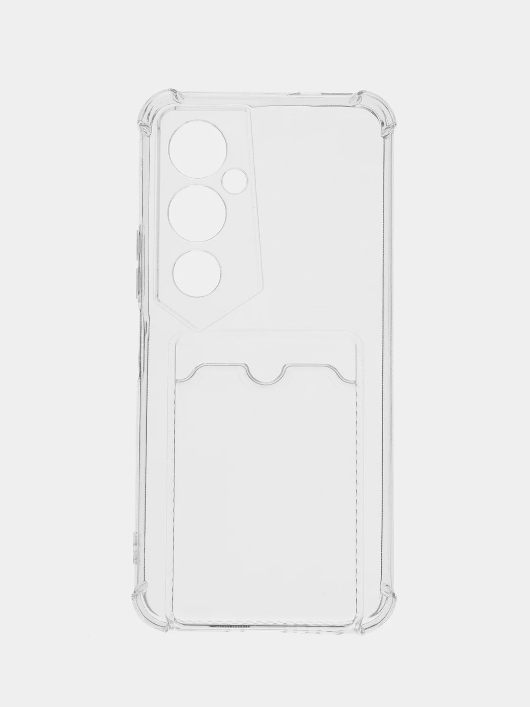 Прозрачный силиконовый чехол для Tecno Pova 4 Pro (Техно Пова 4 Про), с карманом для карт, прозрачный