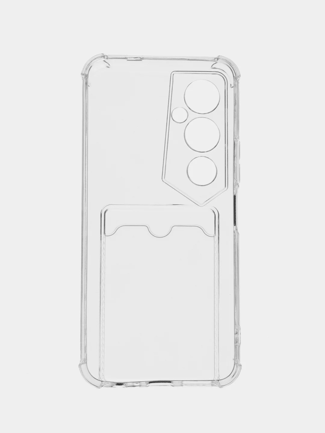 Прозрачный силиконовый чехол для Tecno Pova 4 Pro (Техно Пова 4 Про), с карманом для карт, прозрачный