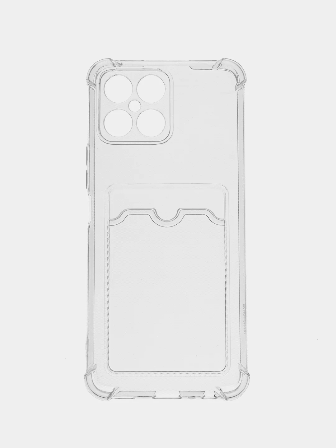 Прозрачный силиконовый чехол для Honor X8 4G (Хонор Х8 4г / Икс 8), с карманом для карт, прозрачный