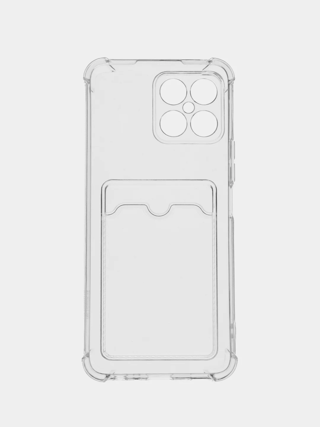 Прозрачный силиконовый чехол для Honor X8 4G (Хонор Х8 4г / Икс 8), с карманом для карт, прозрачный