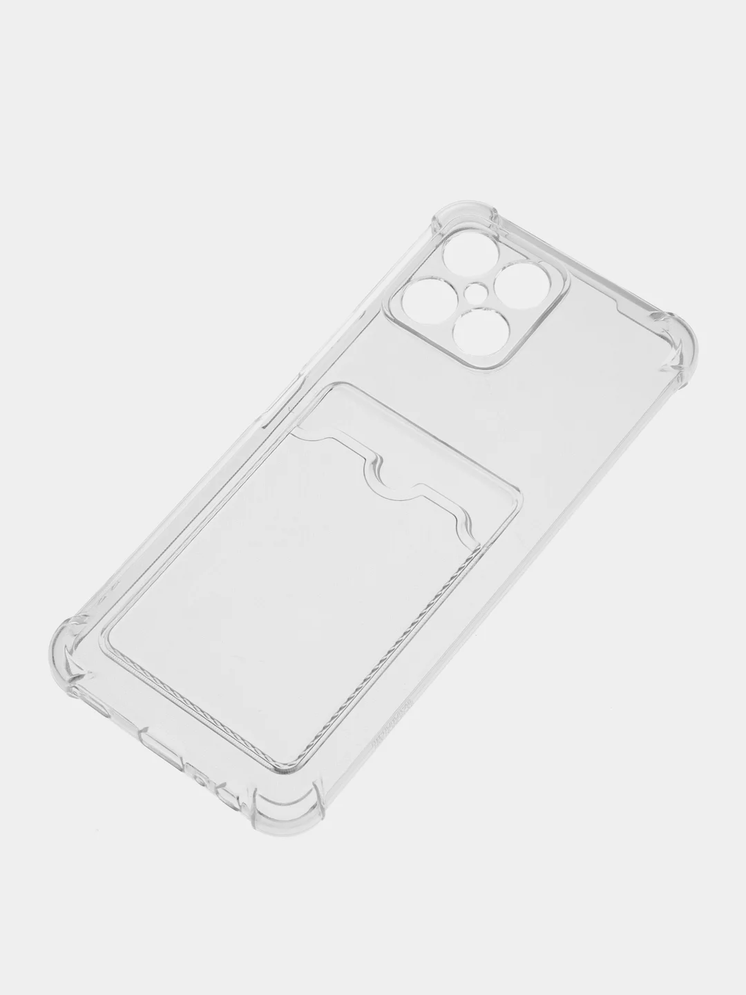 Прозрачный силиконовый чехол для Honor X8 4G (Хонор Х8 4г / Икс 8), с карманом для карт, прозрачный
