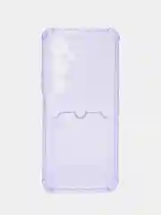 Лавандовый силиконовый чехол для Tecno Pova 4 Pro (Техно Пова 4 Про), с карманом для карт, прозрачный