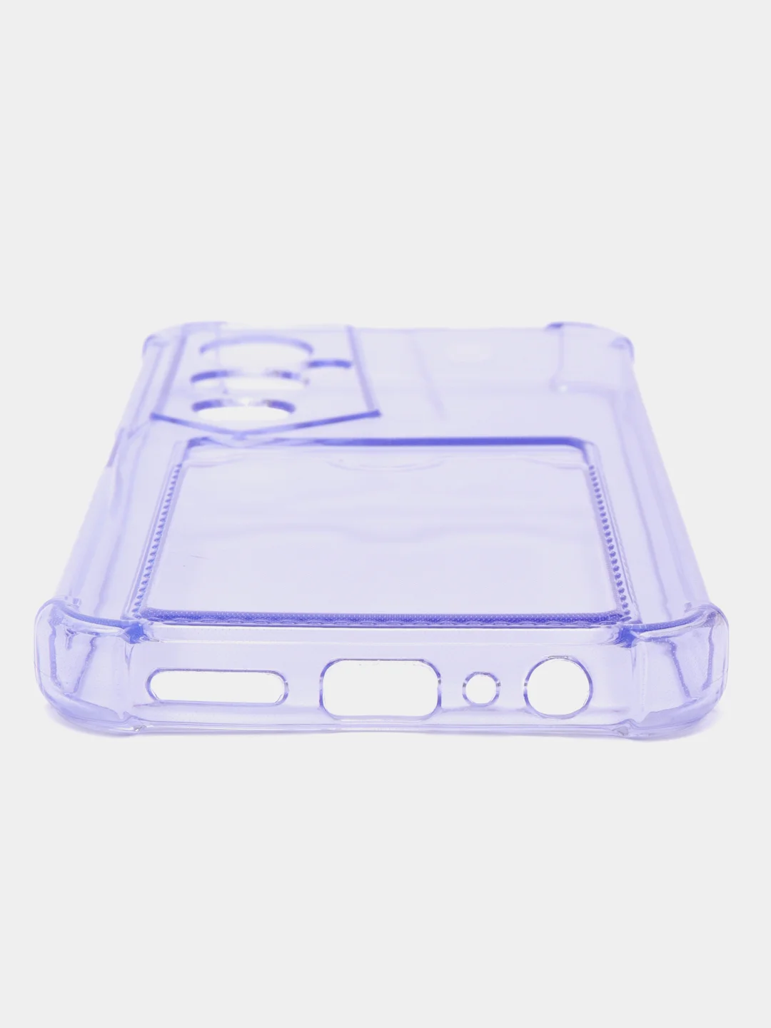 Лавандовый силиконовый чехол для Tecno Pova 4 Pro (Техно Пова 4 Про), с карманом для карт, прозрачный