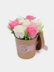 Пастельно-коралловый букет из вспененного мыла ручной работы, подарок учителю,коллеге ,подарочный набор"Розы"