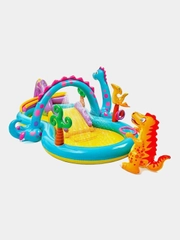 Игровой центр "Динозавр", с распылителем, 302 х 229 х 112 см, от 2 лет, 57135NP INTEX
