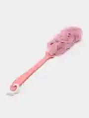Розовый мочалка для тела массажная, с длинной ручкой, для душа, банная