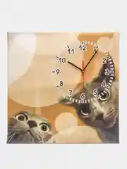 Часы на холсте "Коты"
