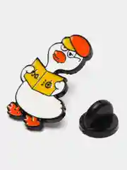Белый значок-пин "Утки"