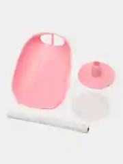 Розовый мыльница со сливом на гибкой ножке
