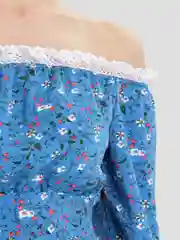 Лазурный платье летнее, женское, повседневное, кружевное, принт с цветочками