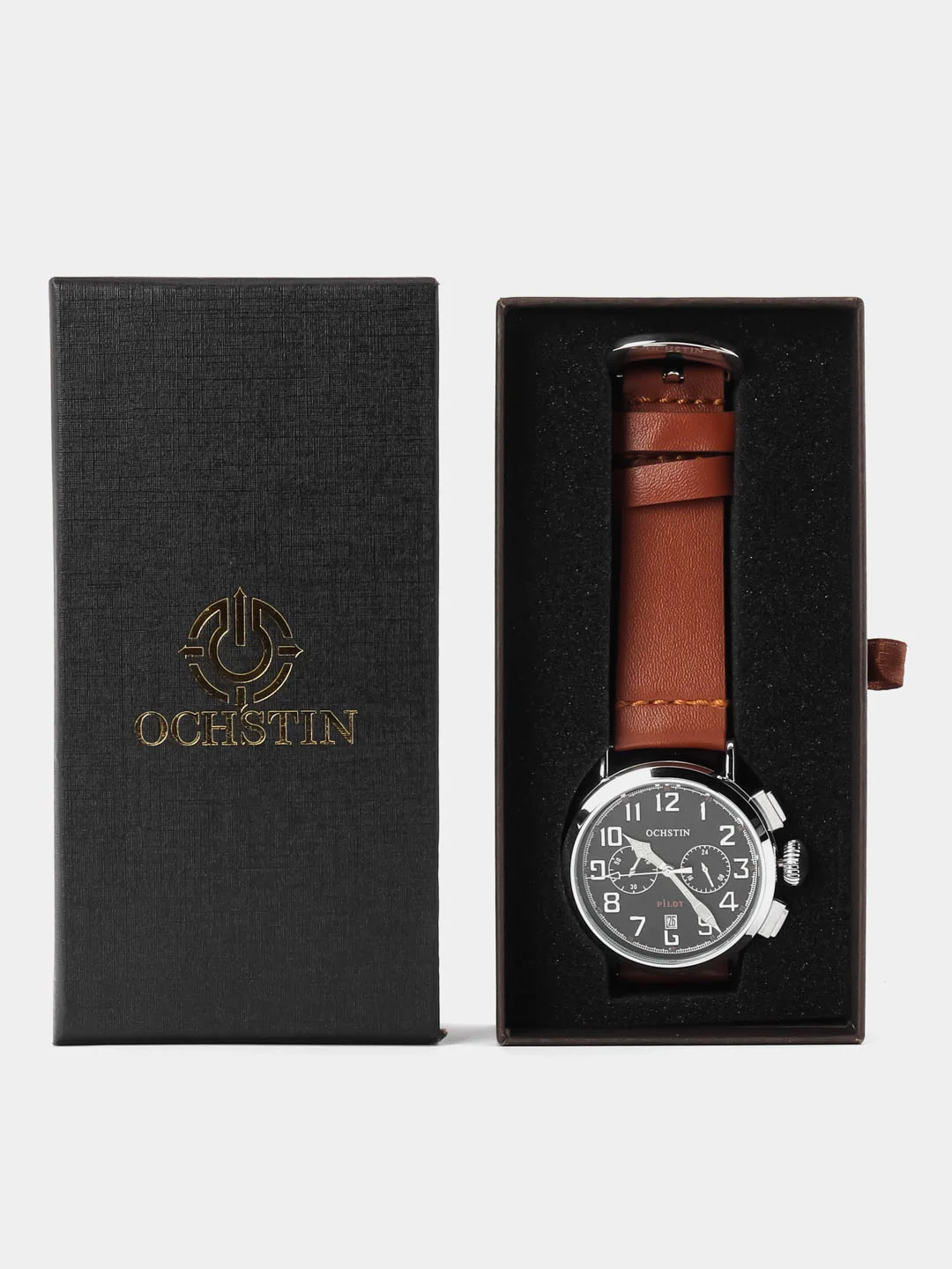 Карамельный мужские наручные часы Ochstin 6077A с хронографом в подарочной упаковке
