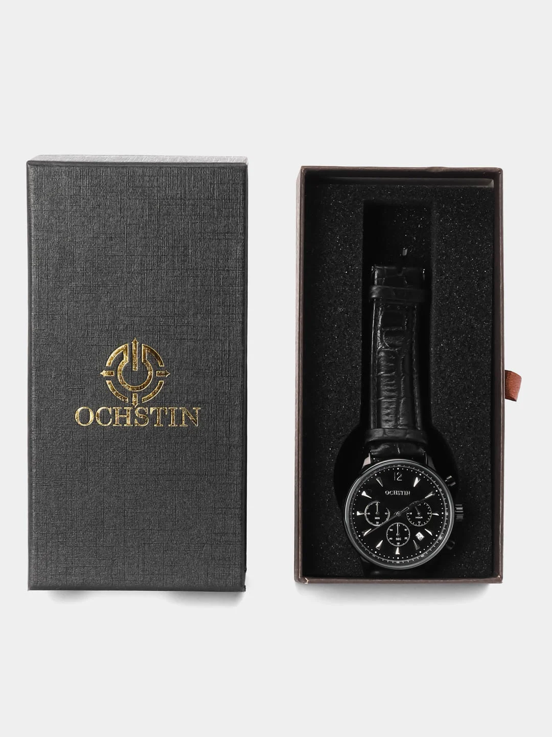 Серебряный мужские наручные часы Ochstin 6050A с хронографом в подарочной упаковке