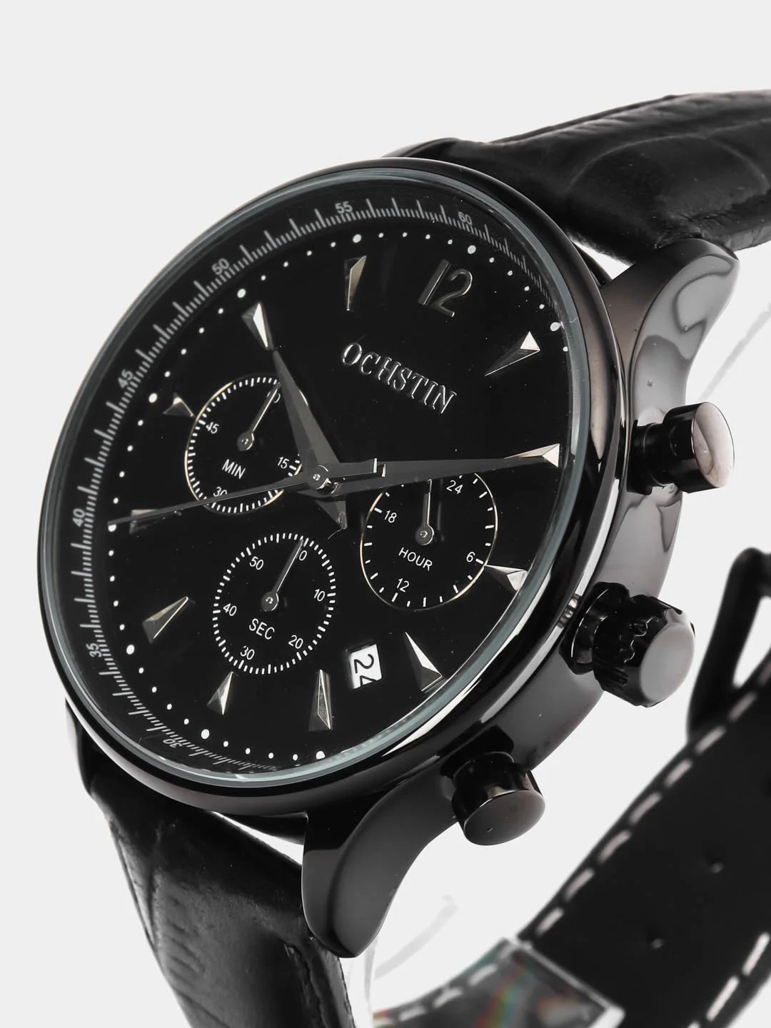 Серебряный мужские наручные часы Ochstin 6050A с хронографом в подарочной упаковке