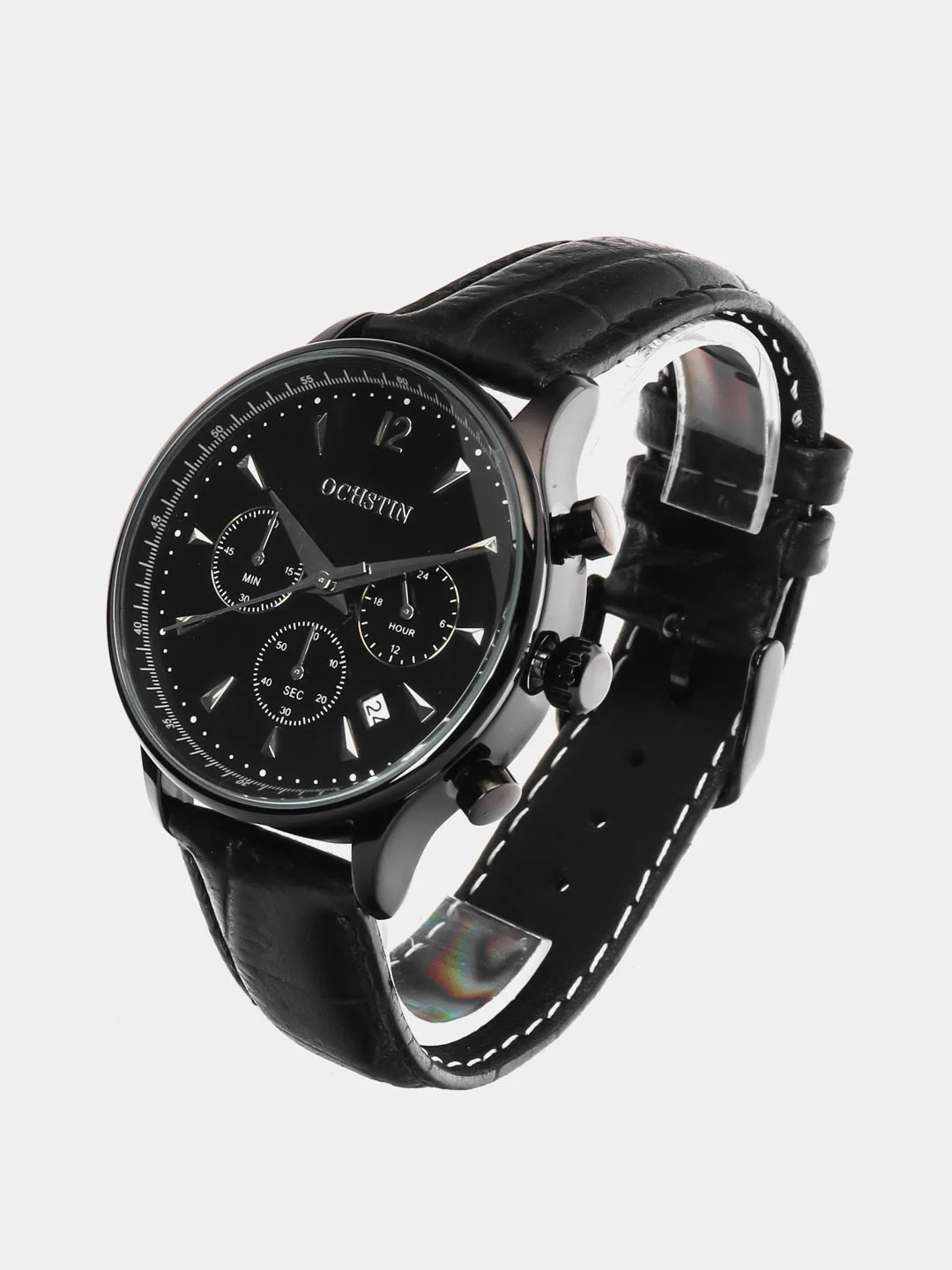 Серебряный мужские наручные часы Ochstin 6050A с хронографом в подарочной упаковке
