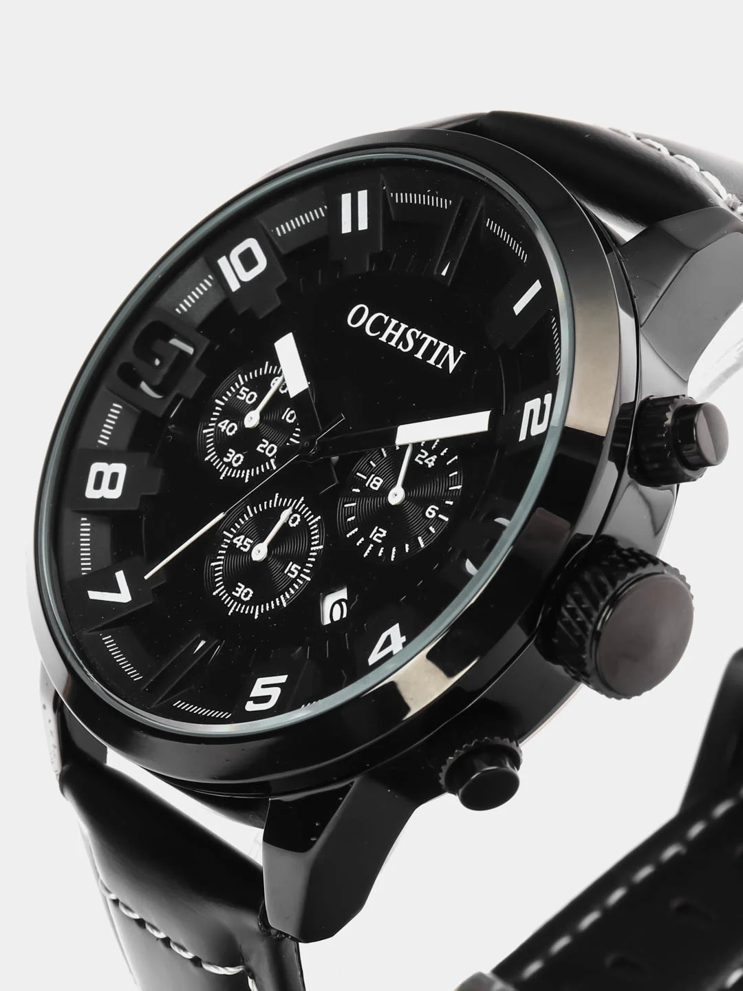 Черный мужские наручные часы Ochstin 6049A с хронографом в подарочной упаковке