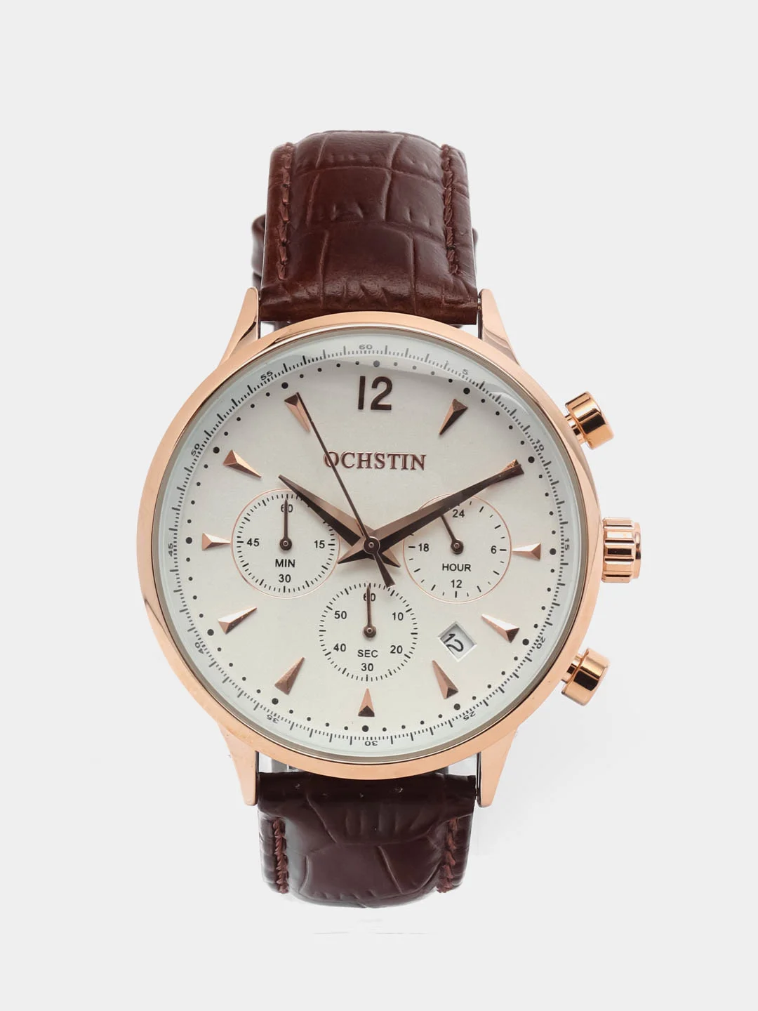 Коричневый мужские наручные часы Ochstin 6050A с хронографом в подарочной упаковке