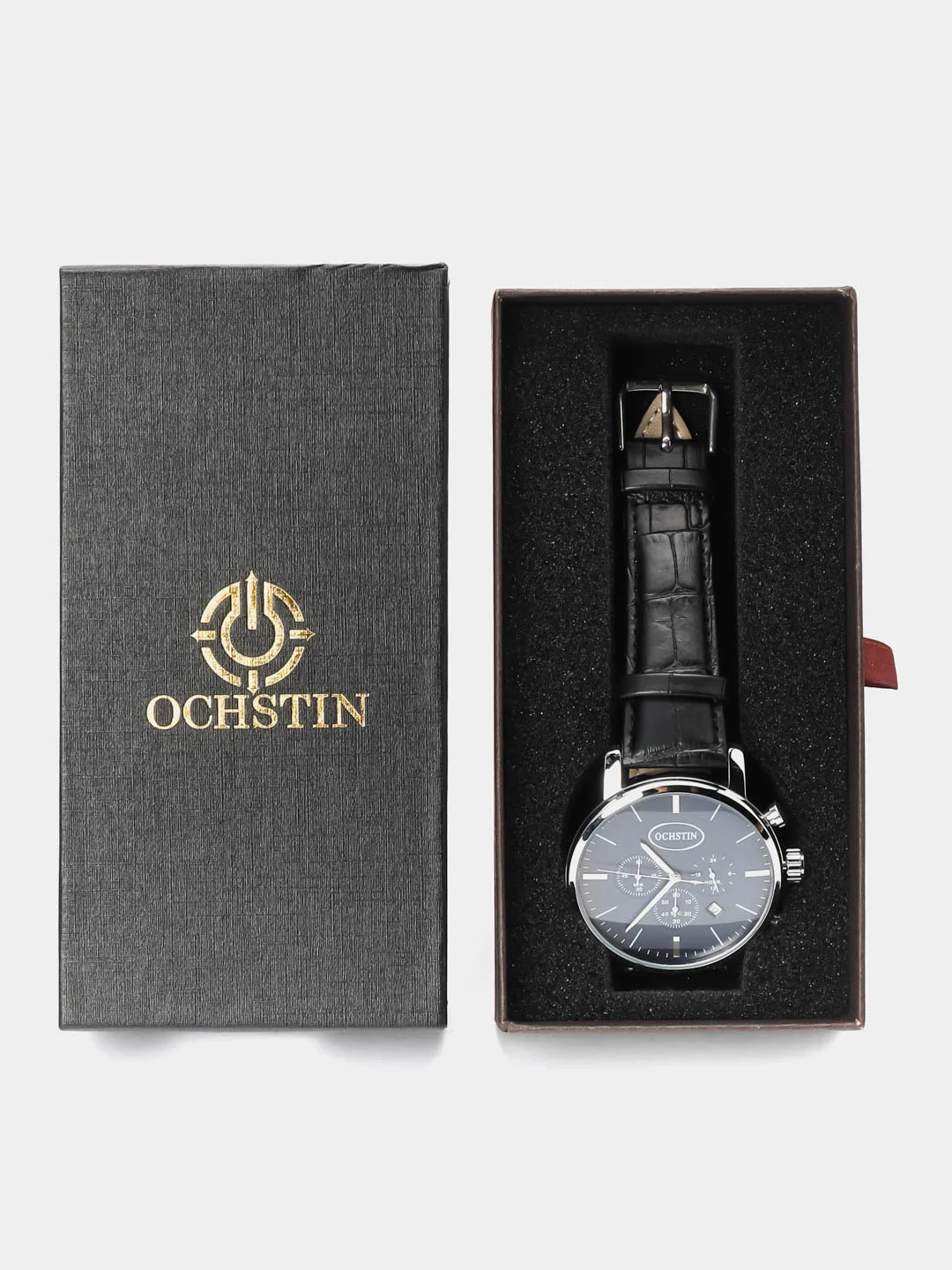 Синий мужские наручные часы Ochstin 6066A с хронографом в подарочной упаковке
