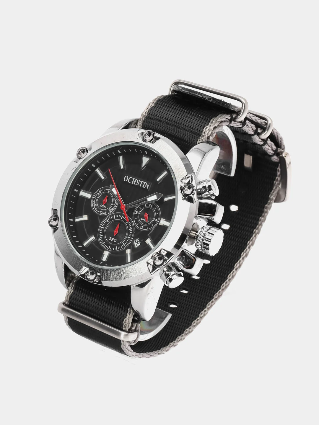 Серебряный мужские наручные часы Ochstin 7075C с хронографом в подарочной упаковке