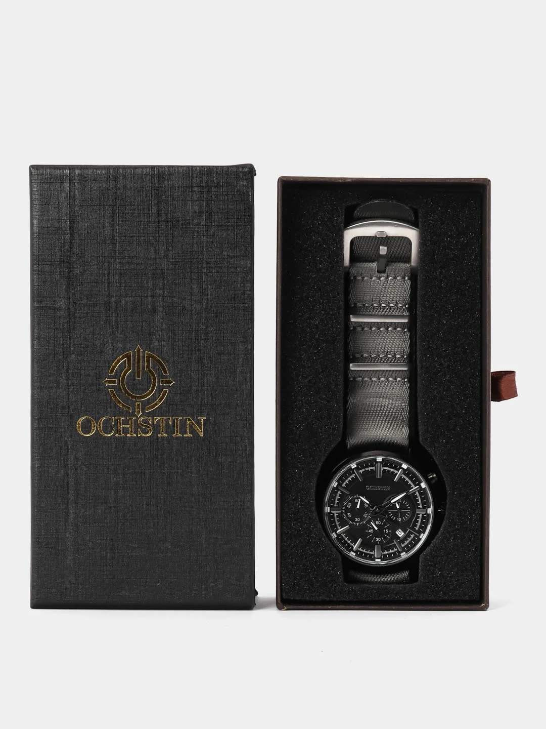 Серый мужские наручные часы Ochstin 6131A с хронографом в подарочной упаковке