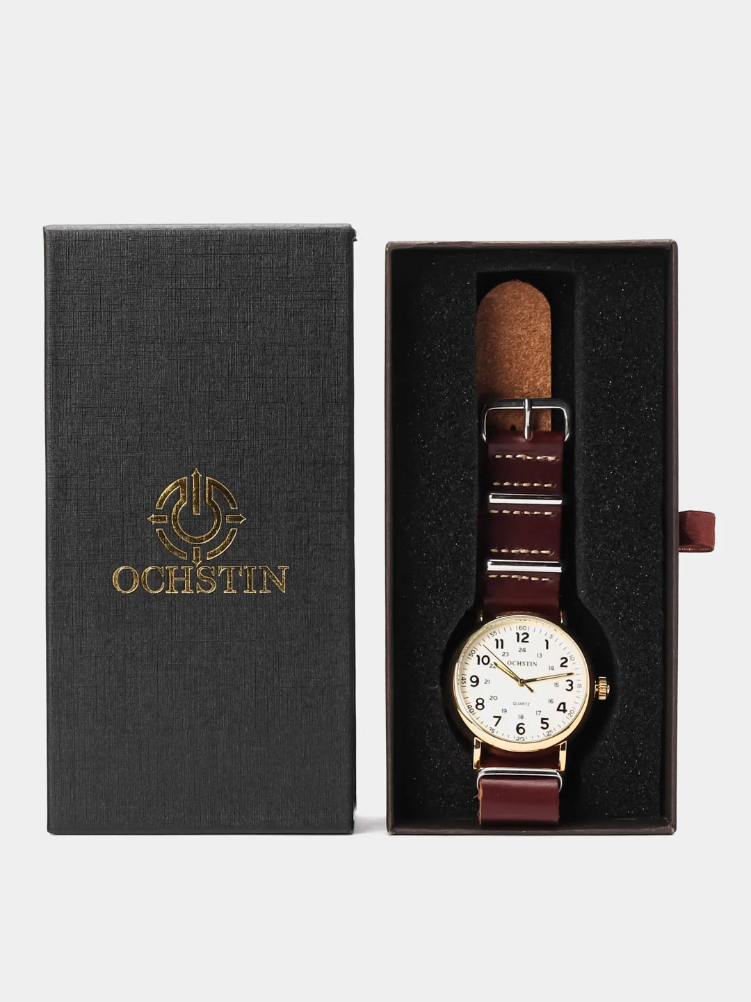Коричневый мужские наручные часы Ochstin 6081B в подарочной упаковке