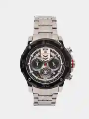 Серебряный мужские наручные часы Naviforce NF9175 с хронографом, в подарочной упаковке