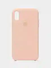 Бежевый меланж чехол Silicone Case для iPhone XR, с открытым низом